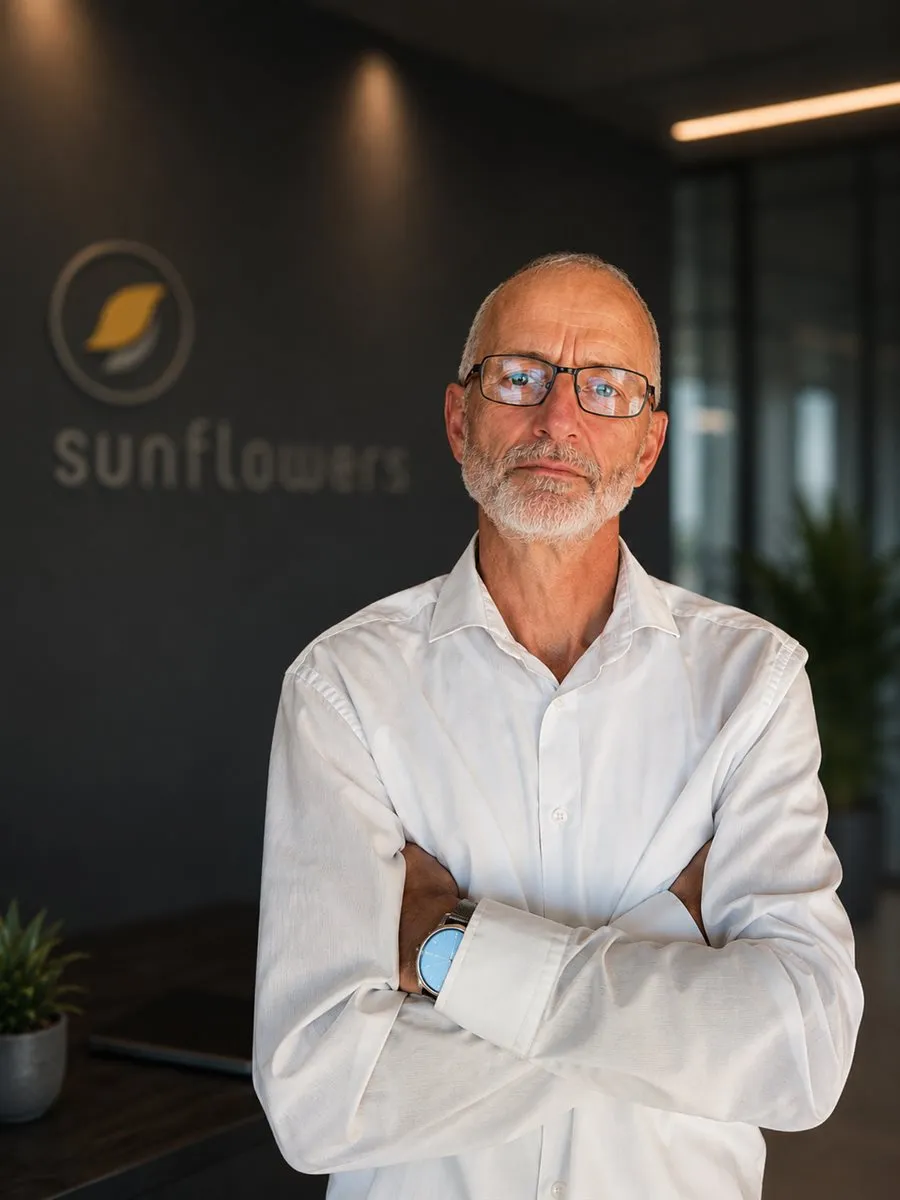 Ján Valko at the Sunflowers office